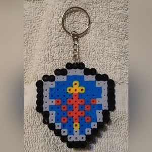 Hylian Shield Perler Beads Keychain